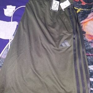 Adidas Olive Green Athletic Shorts